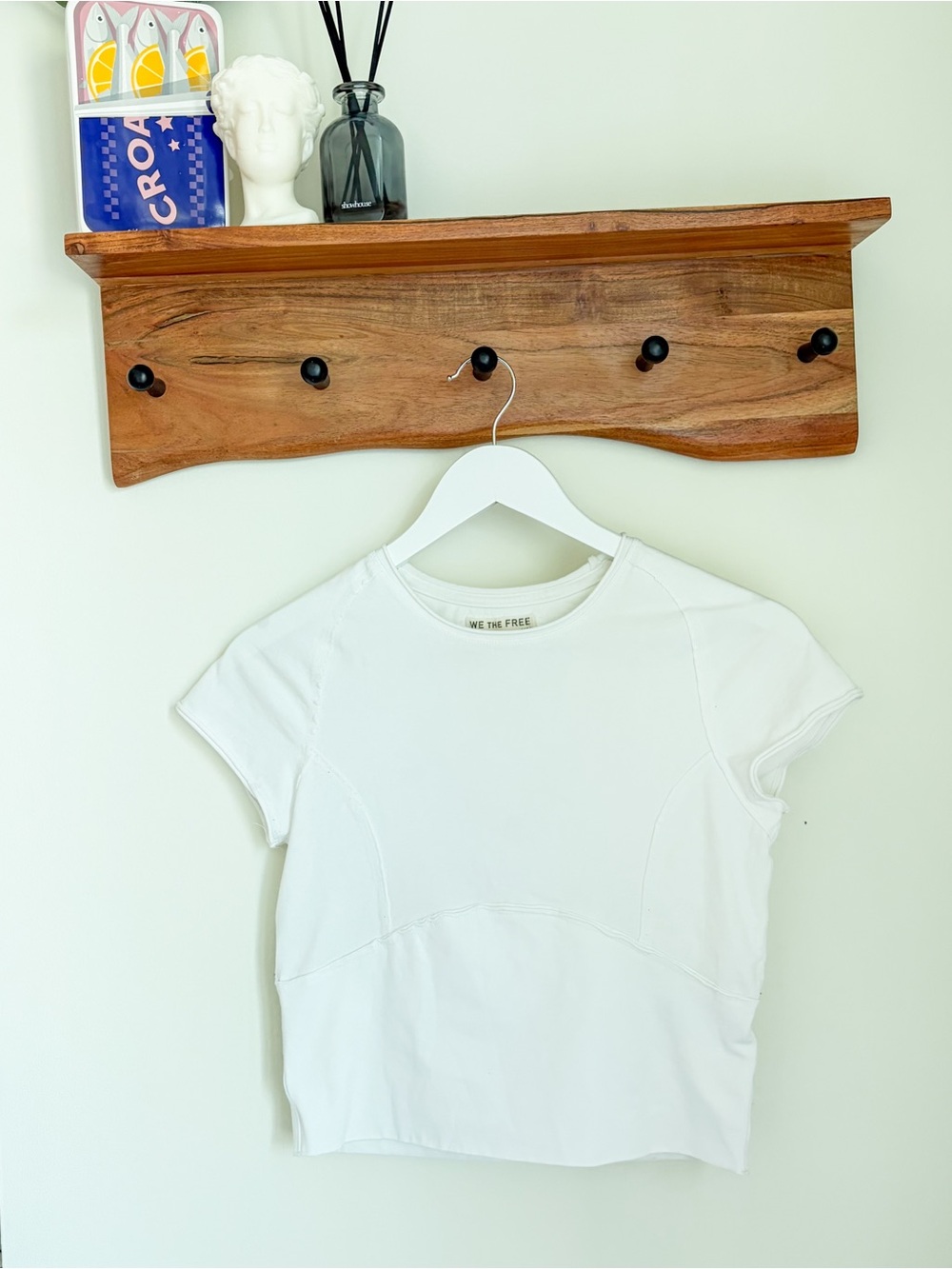 We The Free Protagonist Cropped Cap Sleeve Tee White sz MED - Picture 2 of 10